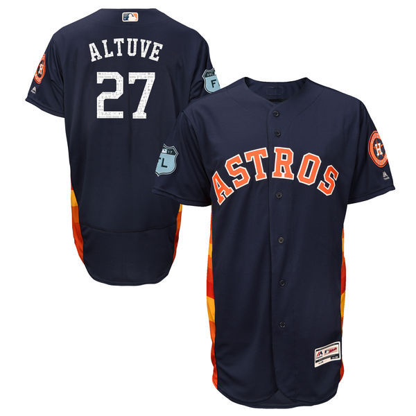 2017 MLB Houston Astros #27 Altuve Blue Jerseys->kansas city royals->MLB Jersey